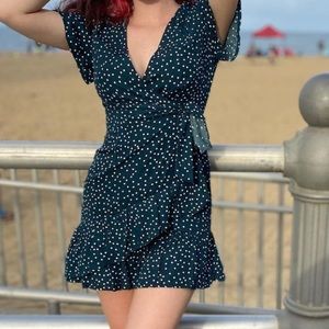 Polly, 4, green and white polka dot.